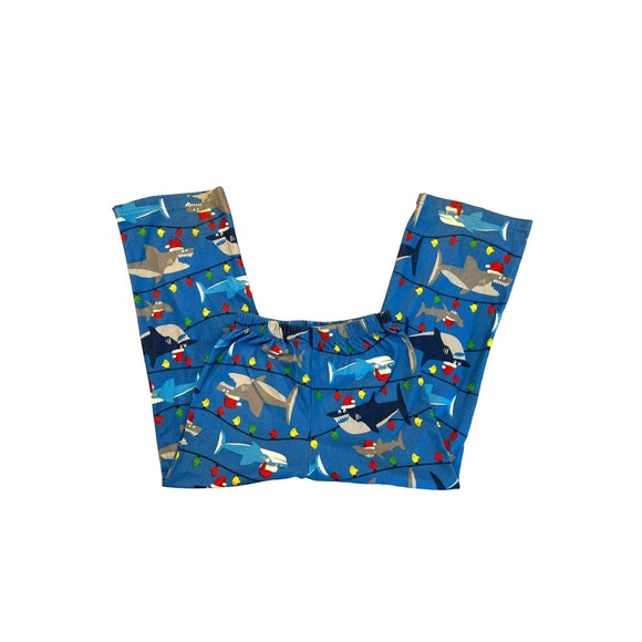 Up Late Shark Christmas Pajama Pants Boys Size‎ Medium (6-8) Flame Resistant - Picture 2 of 5